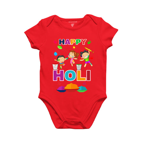 Happy Holi Baby Rompers in Red Color available @ gfashion.jpg