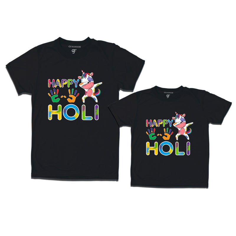 Happy Holi Combo T-shirts in Black Color available @ gfashion.jpg
