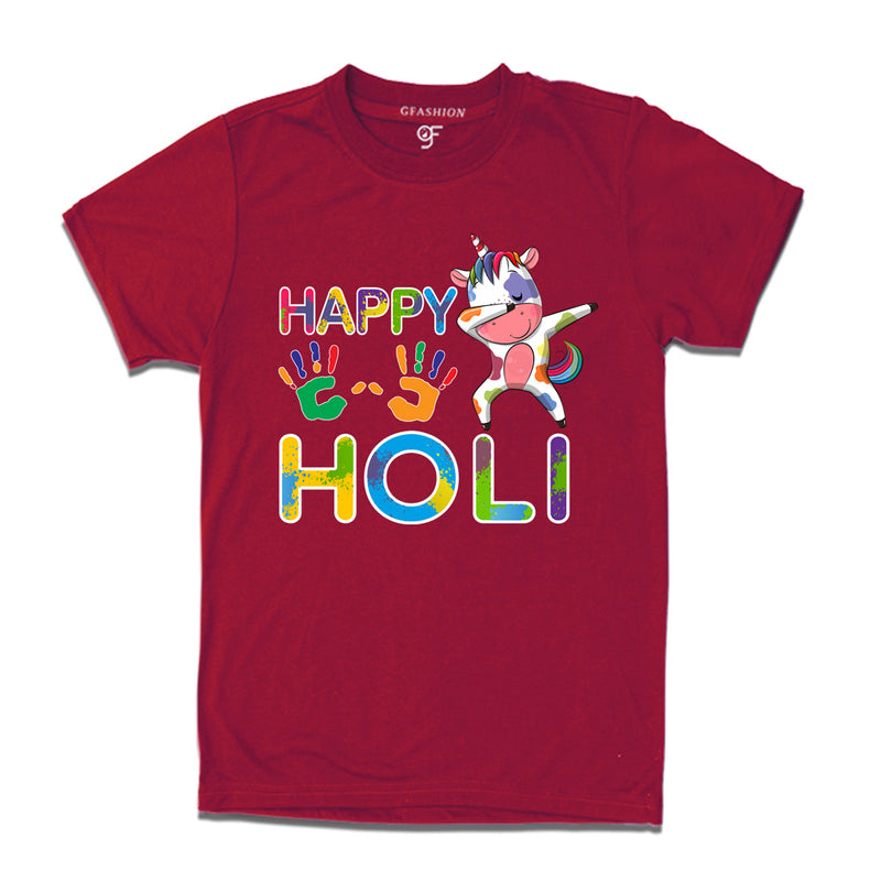 Happy Holi T-shirts in Maroon Color available @ gfashion.jpg