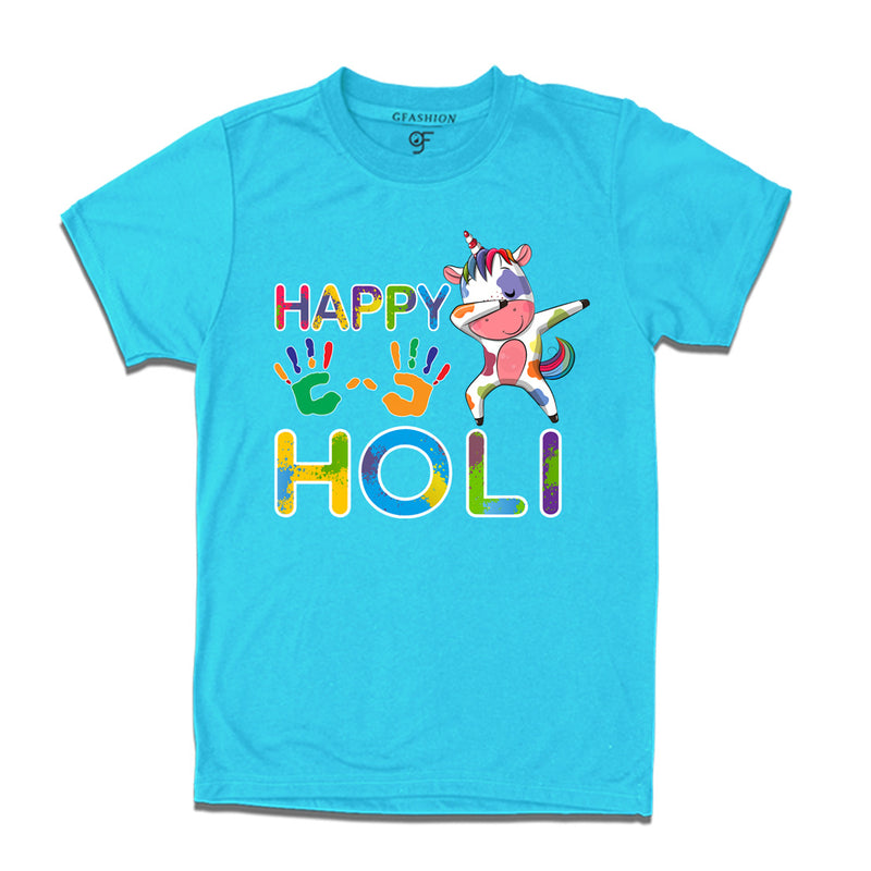 Happy Holi T-shirts in Sky Blue Color available @ gfashion.jpg
