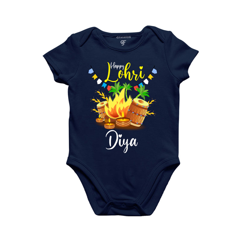 Happy Lohri Baby Onesie-Name Customized in Navy Color available @ gfashion.jpg