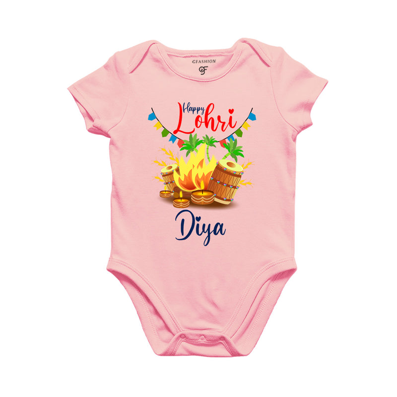 Happy Lohri Baby Onesie-Name Customized in Pink Color available @ gfashion.jpg