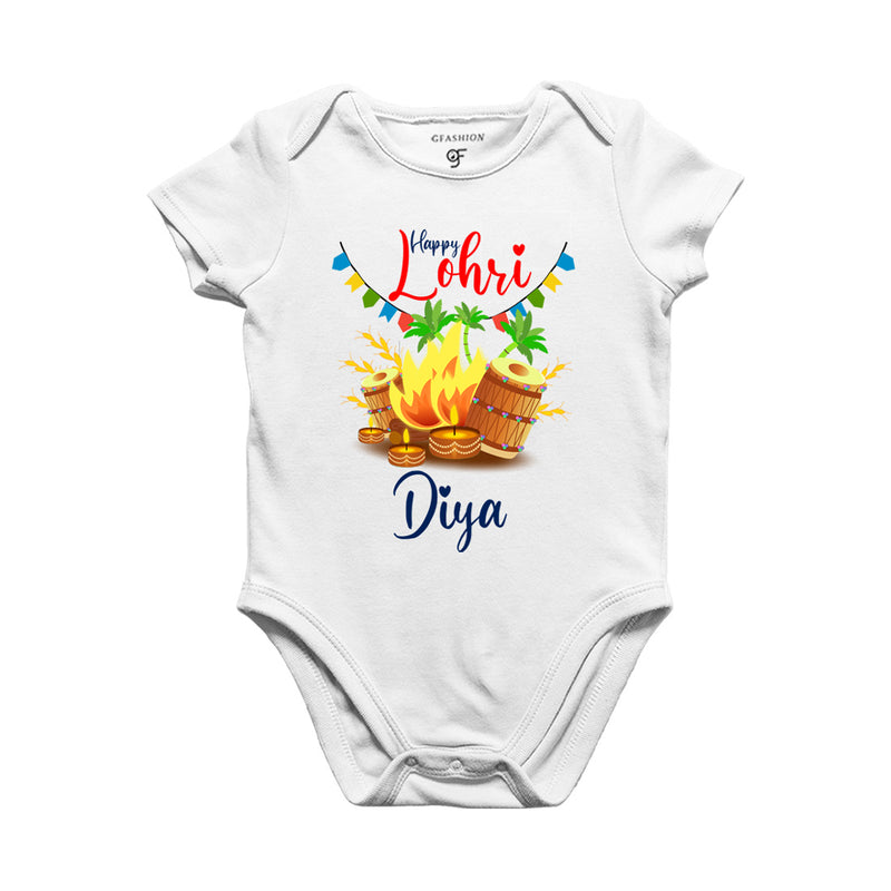 Happy Lohri Baby Onesie-Name Customized in White Color available @ gfashion.jpg