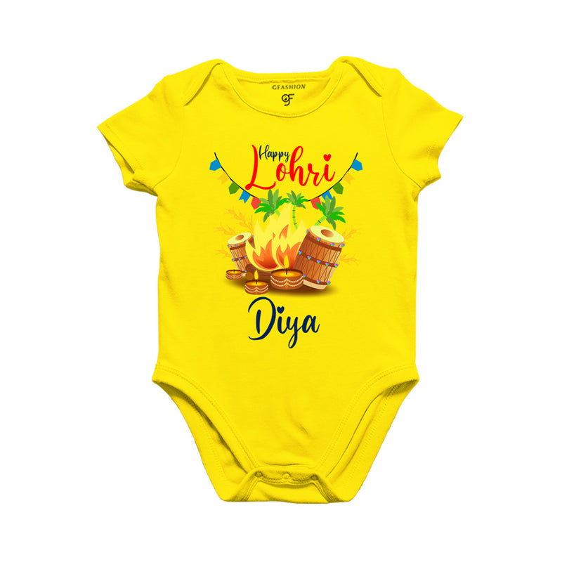 Happy Lohri Baby Onesie-Name Customized in Yellow Color available @ gfashion.jpg