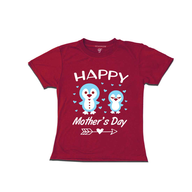 Happy Mother's Day Print With Daughter T-shirts-Maroon-gfashion