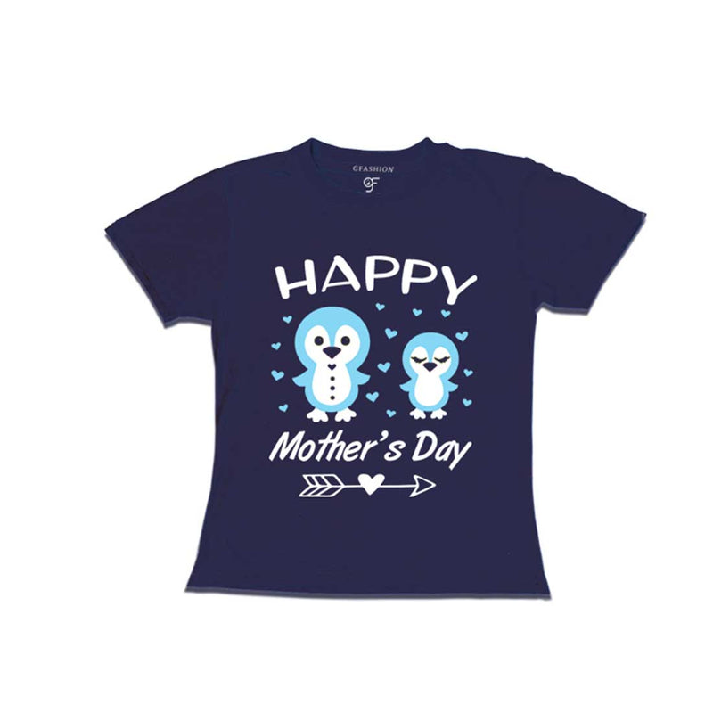 Happy Mother's Day Print With Daughter T-shirts-Navy-gfashion