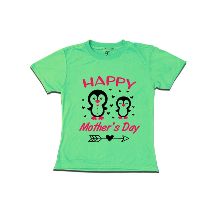 Happy Mother's Day Print With Daughter T-shirts-Pista Green-gfashion
