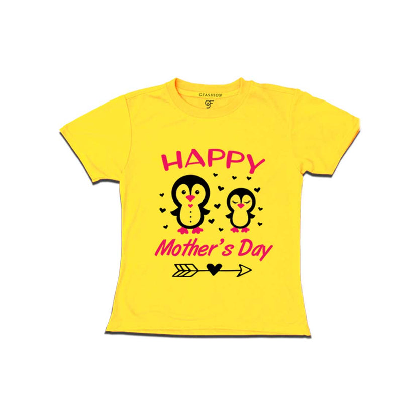 Happy Mother's Day Print With Daughter T-shirts-Yellow-gfashion