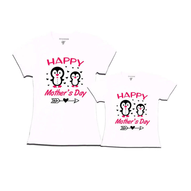 Happy Mother's Day Print With Mom and Daughter T-shirts-White-gfashion