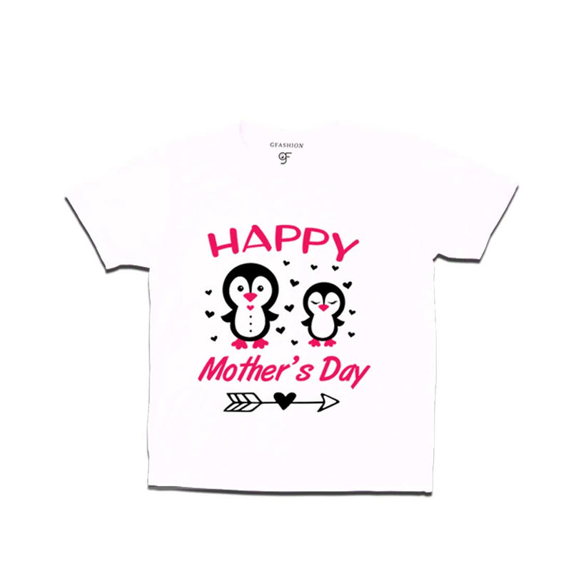 Happy Mother's Day Print with Son T-shirt-White-gfashion