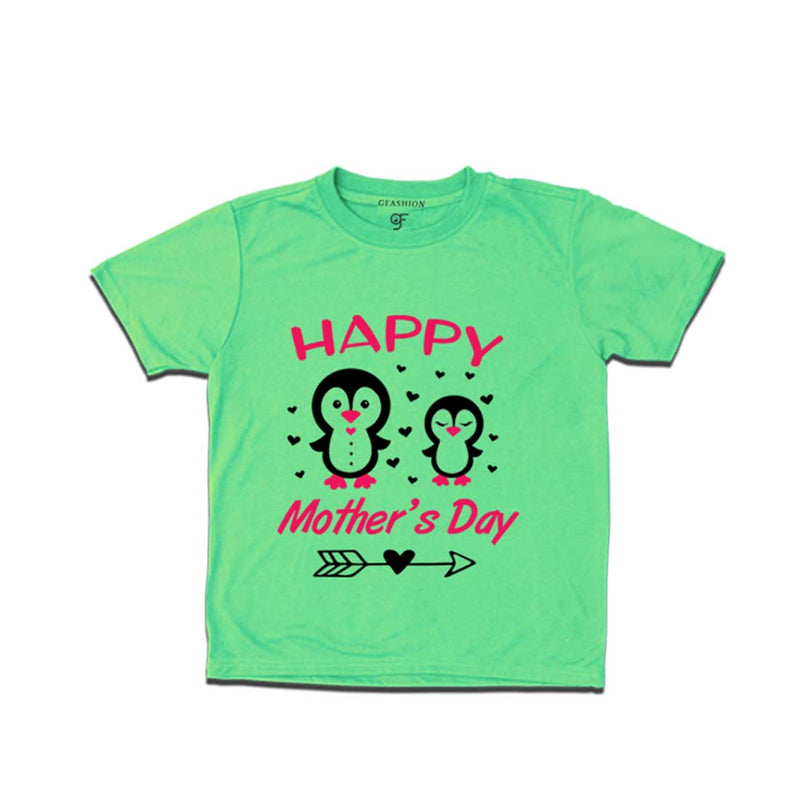 Happy Mother's Day Print with Son T-shirt-Pista Green-gfashion