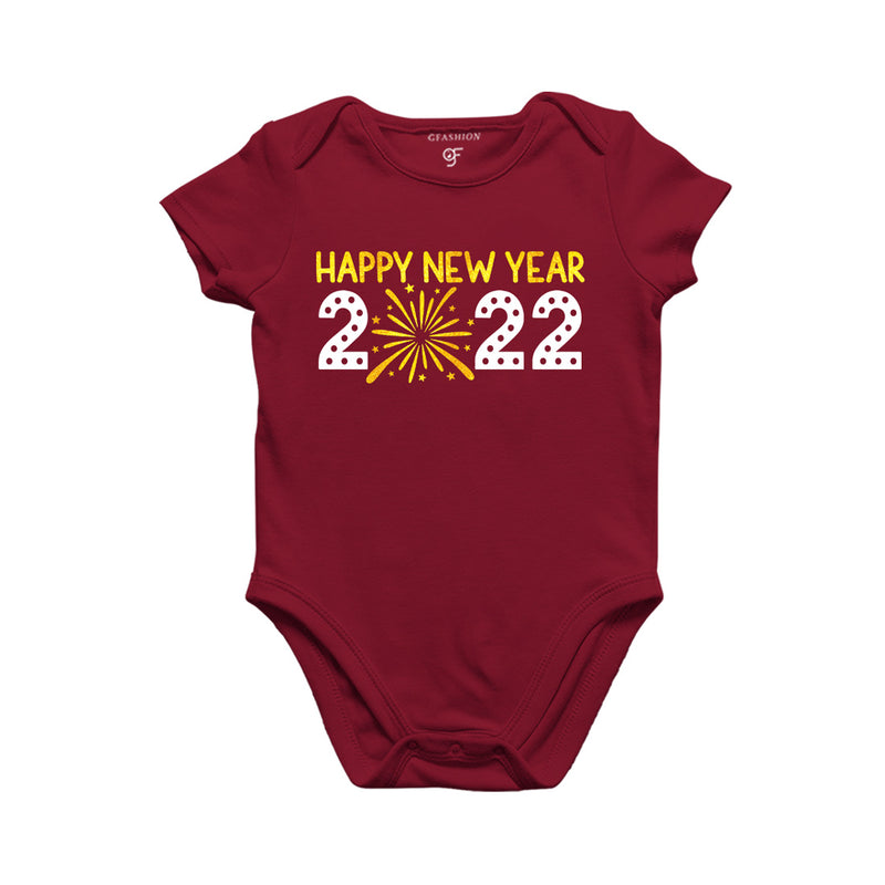 Happy New Year 2022-Baby Bodysuit or Rompers or Onesie in Maroon Color available @ gfashion.jpg