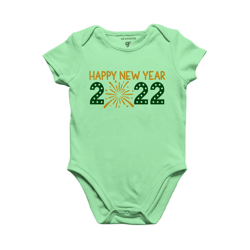 Happy New Year 2022-Baby Bodysuit or Rompers or Onesie in Pista Green Color available @ gfashion.jpg