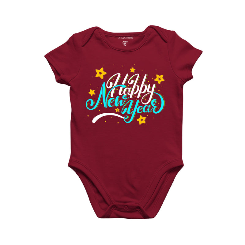 Happy New Year Baby Bodysuit or Rompers or Onesie in Maroon Color avilable @ gfashion.jpg