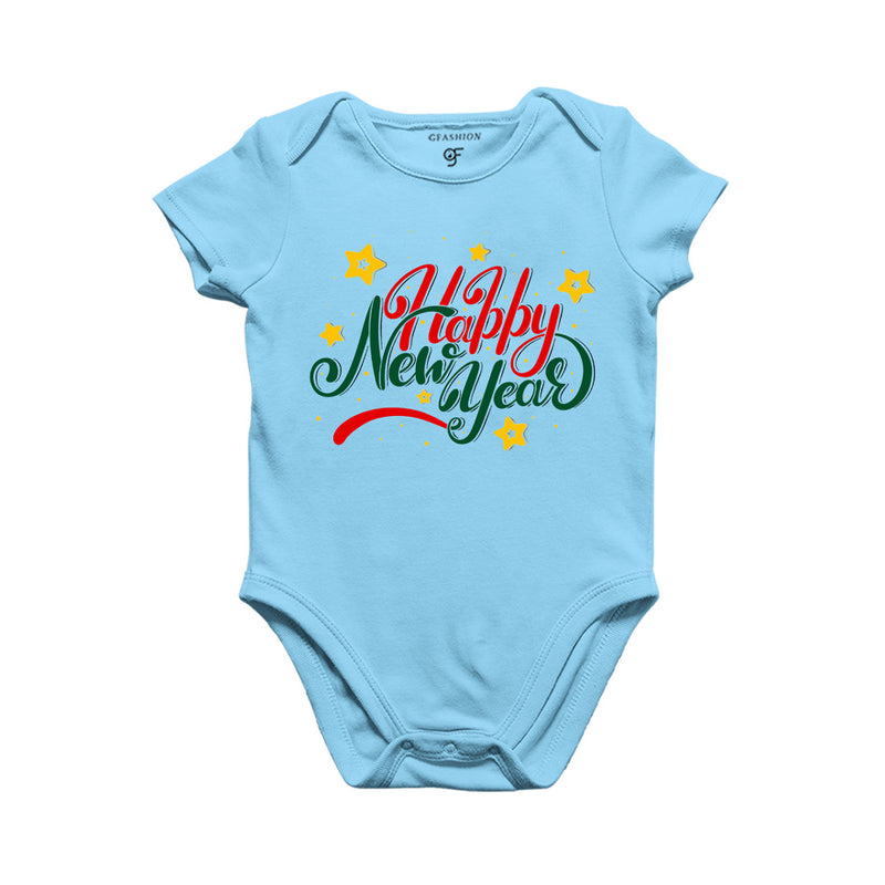 Happy New Year Baby Bodysuit or Rompers or Onesie in Sky Blue Color avilable @ gfashion.jpg