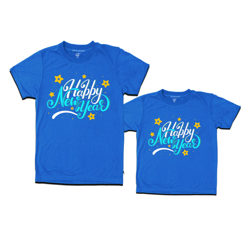 Happy New Year Combo T-shirts in Blue Color avilable @ gfashion.jpg
