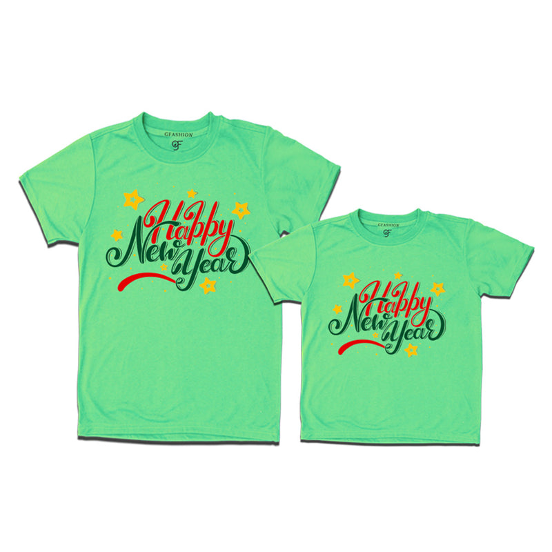 Happy New Year Combo T-shirts in Pista Green Color avilable @ gfashion.jpg