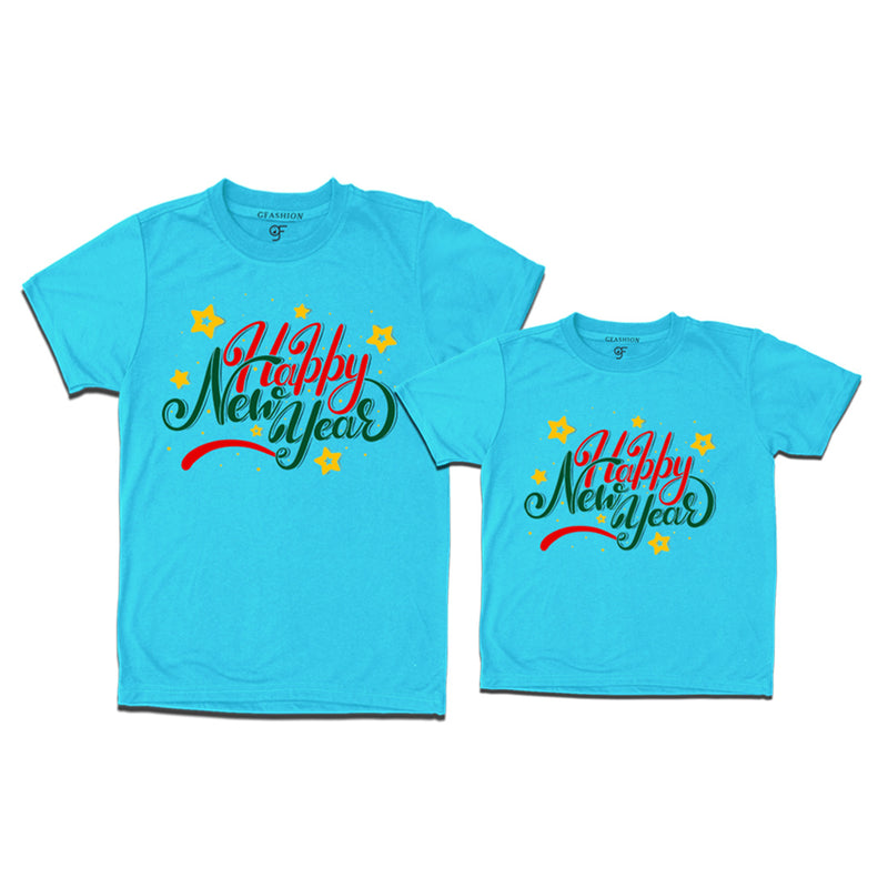 Happy New Year Combo T-shirts in Sky Blue Color avilable @ gfashion.jpg