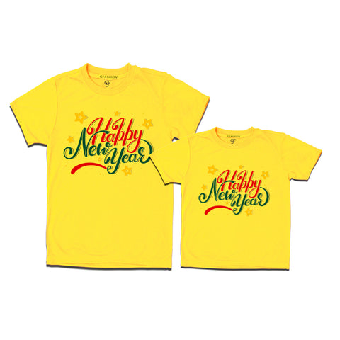 Happy New Year Combo T-shirts in Yellow Color avilable @ gfashion.jpg