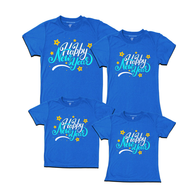 Happy New Year T-shirts for Family-Friends-Group in Blue Color avilable @ gfashion.jpg