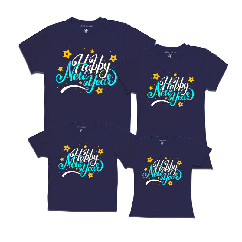 Happy New Year T-shirts for Family-Friends-Group in Navy Color avilable @ gfashion.jpg