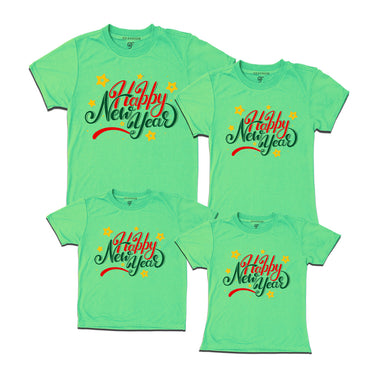Happy New Year T-shirts for Family-Friends-Group in Pista Green Color avilable @ gfashion.jpg