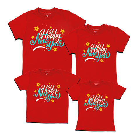 Happy New Year T-shirts for Family-Friends-Group in Red Color avilable @ gfashion.jpg