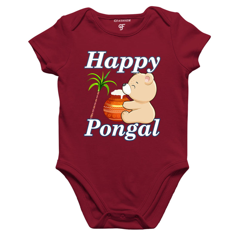 Happy Pongal Baby Onesie or Rompers in Maroon Color avilable @ gfashion.jpg