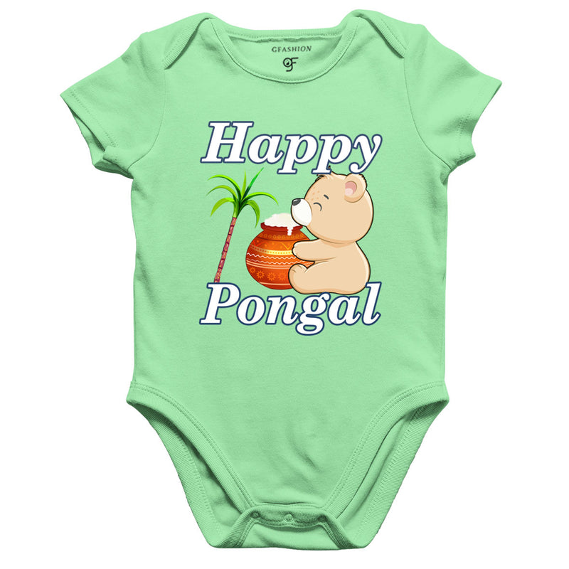 Happy Pongal Baby Onesie or Rompers in Pista Green Color avilable @ gfashion.jpg