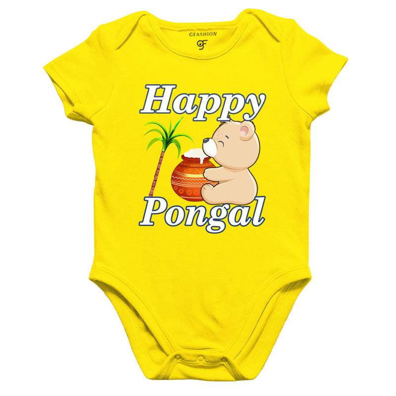 Happy Pongal Baby Onesie or Rompers in Yellow Color avilable @ gfashion.jpg