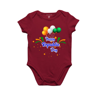 Happy Republic Day-Baby Onesie in Maroon Color available @ gfashion.jpg