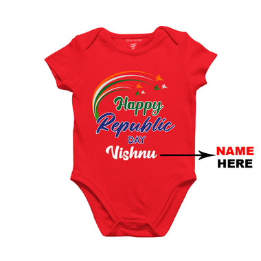 Happy Republic Day Baby Bodysuit-Name Customized in Red Color available @ gfashion.jpg