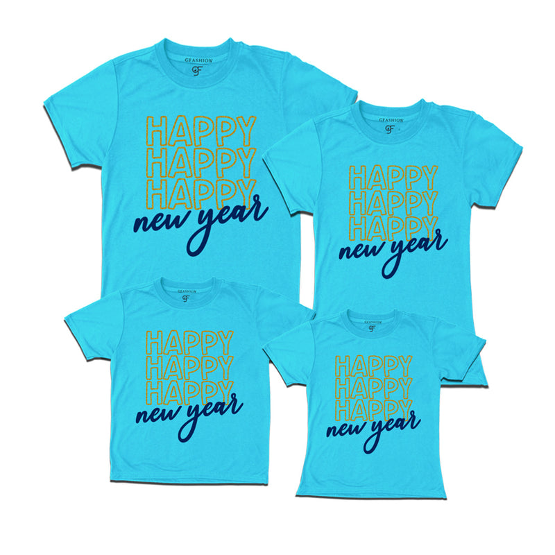 Happy new year T-shirts for Family in Sky Blue Color avilable @ gfashion.jpg