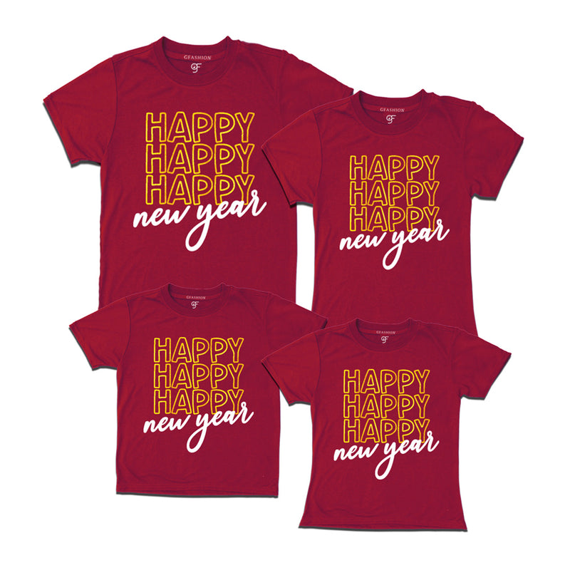 Happy new year T-shirts for Family in Maroon Color avilable @ gfashion.jpg