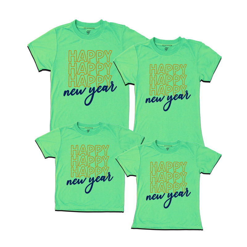 Happy new year T-shirts for Family in Pista Green Color avilable @ gfashion.jpg