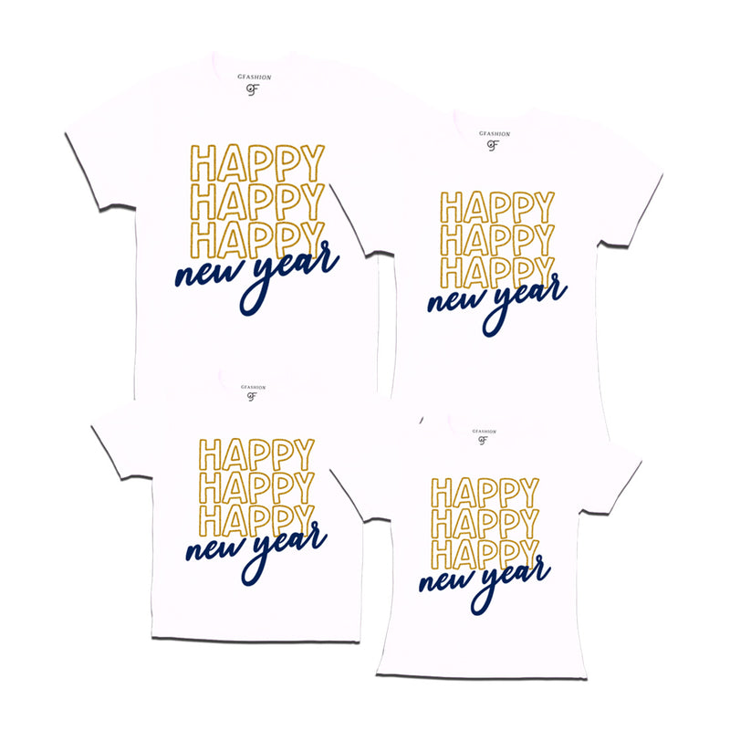 Happy new year T-shirts for Family in White Color avilable @ gfashion.jpg