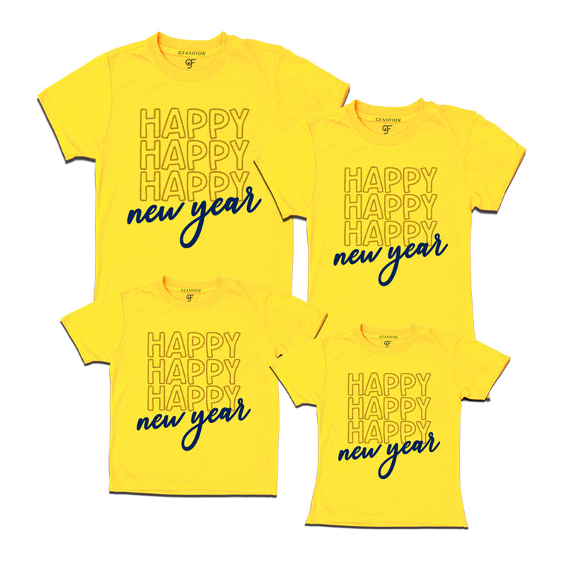 Happy new year T-shirts for Family in Yellow Color avilable @ gfashion.jpg