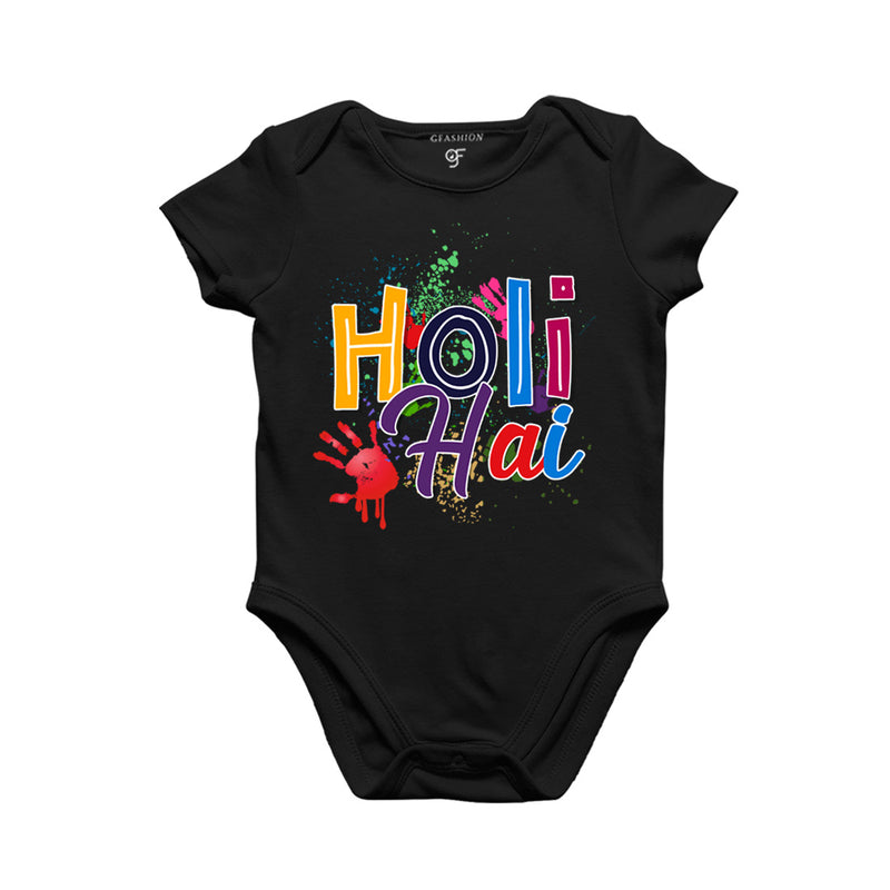 Holi Hai Baby Onesie in Black  Color available @ gfashion.jpg