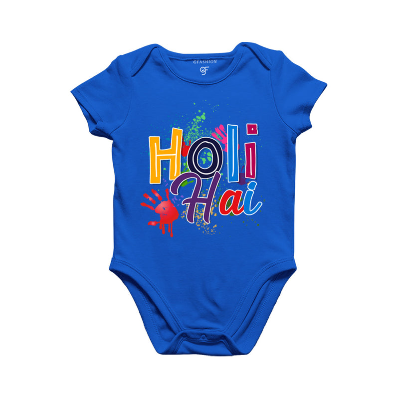 Holi Hai Baby Onesie in Blue Color available @ gfashion.jpg