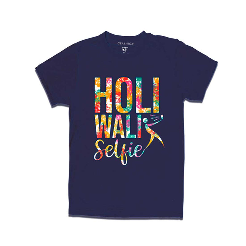 Holi Wali Selfie  T-shirts  in Navy Color available @ gfashion.jpg