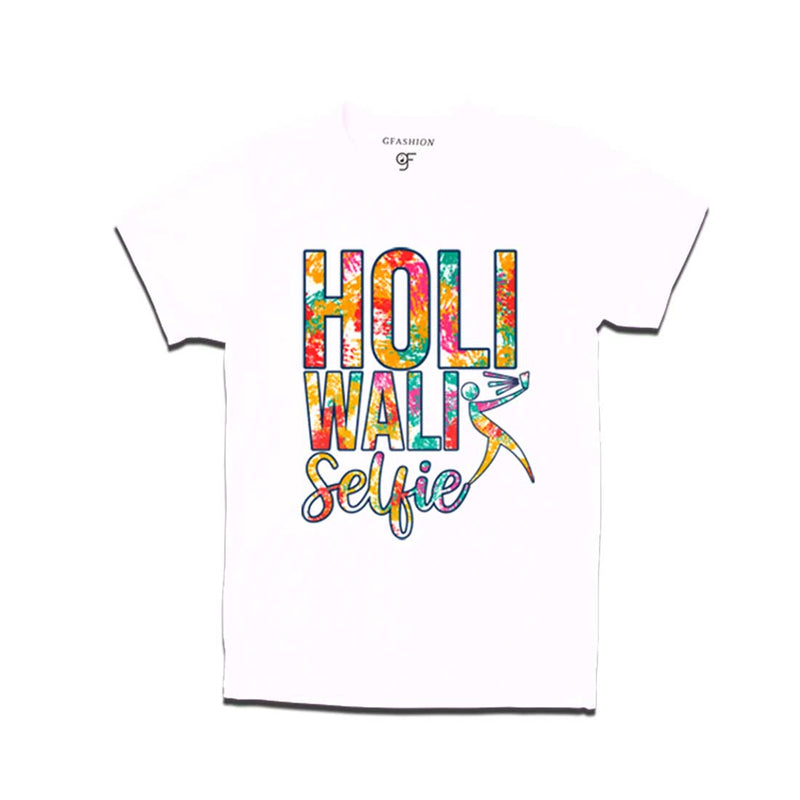 Holi Wali Selfie  T-shirts in White Color available @ gfashion.jpg