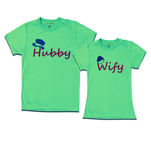 Hubby Wifey-Couple T-shirts-Pistagreen