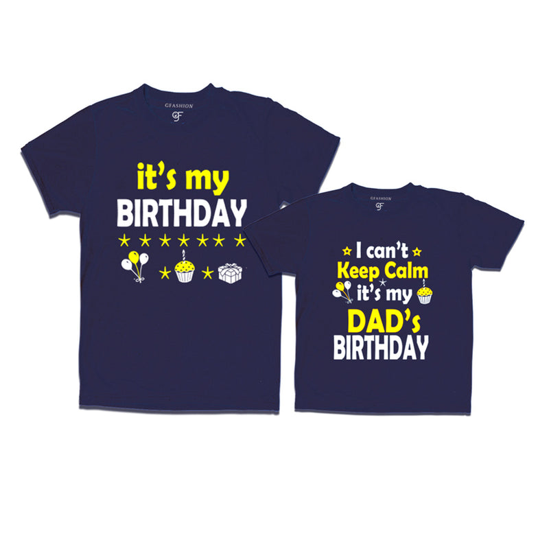 I Can't Keep Calm It's My Dad's Birthday T-shirts in Navy Color available @ gfashion.jpg
