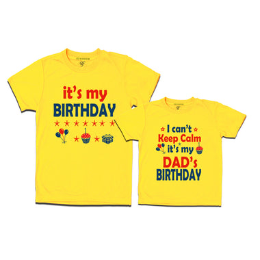 I Can't Keep Calm It's My Dad's Birthday T-shirts in Yellow Color available @ gfashion.jpg