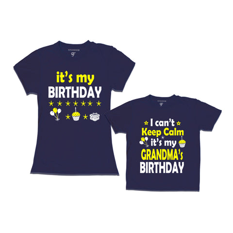 I Can't Keep Calm It's My Grandma's Birthday T-shirts in Navy Color available @ gfashion.jpg