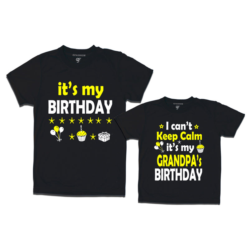 I Can't Keep Calm It's My Grandpa's Birthday T-shirts in Black Color available @ gfashion.jpg