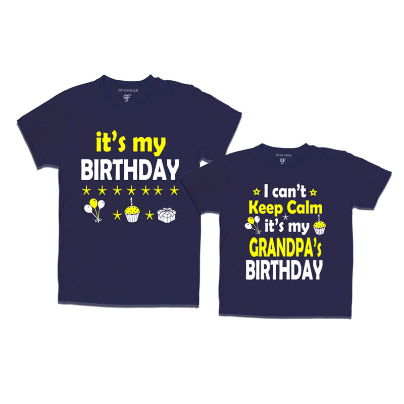 I Can't Keep Calm It's My Grandpa's Birthday T-shirts in Navy Color available @ gfashion.jpg
