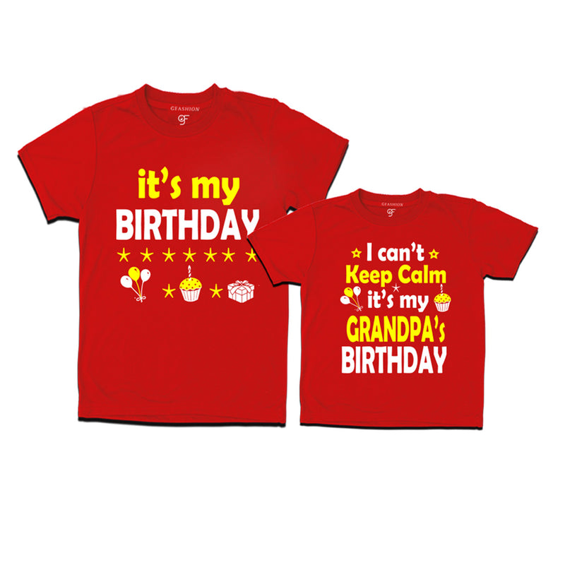 I Can't Keep Calm It's My Grandpa's Birthday T-shirts in Red Color available @ gfashion.jpg