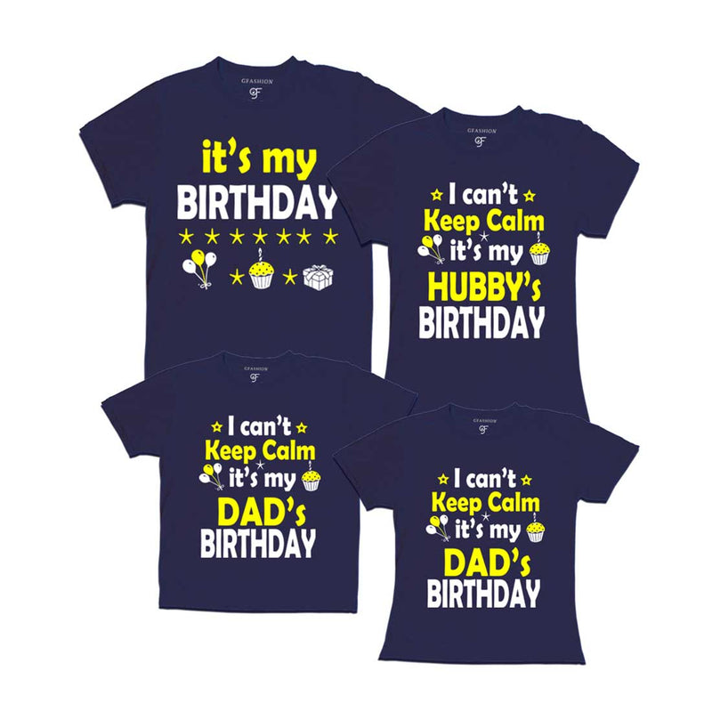 I Can't Keep Calm It's My Hubby`s-My Dad's Birthday T-shirts in Navy Color available @ gfashion.jpg