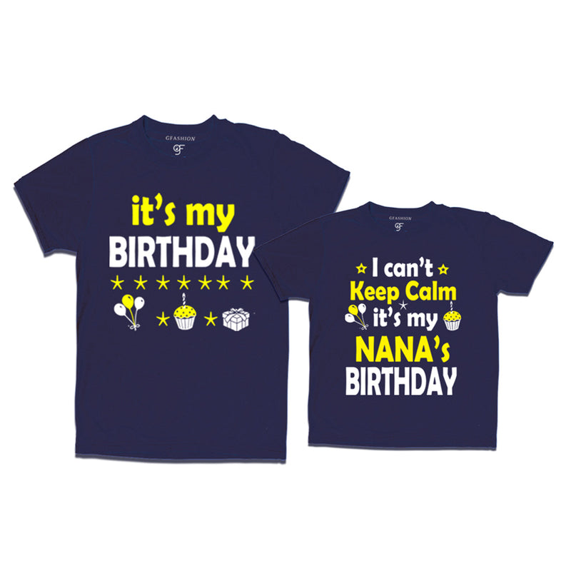I Can't Keep Calm It's My Nana's Birthday T-shirts in Navy Color available @ gfashion.jpg